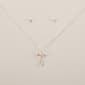 Design Collection Silver-Tone CZ Cross Pendant & Earrings Set - image 1