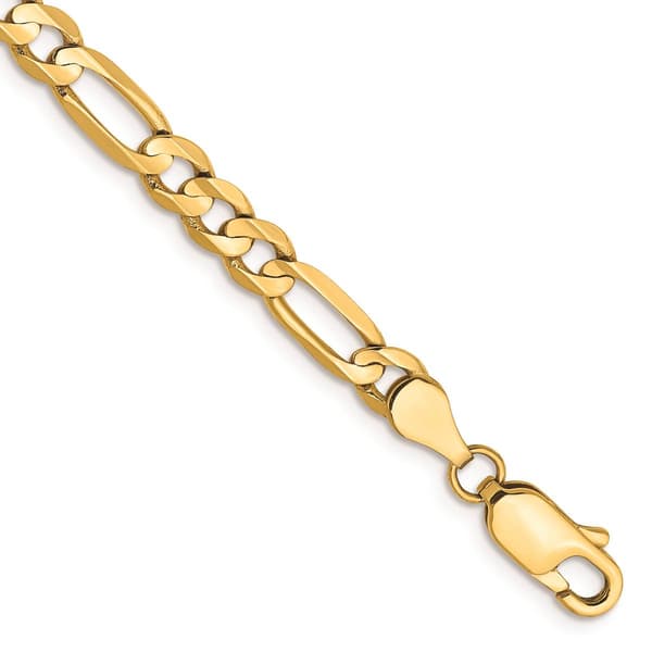 Mens Gold Classics&#40;tm&#41; 4.50mm. 14k Concave Open Figaro Bracelet - image 