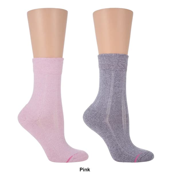 Womens Dr. Motion 2pk. Rib Comfort Top Socks