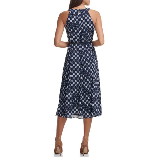 Womens Tommy Hilfiger Sleeveless Halter Neck Chiffon Midi Dress
