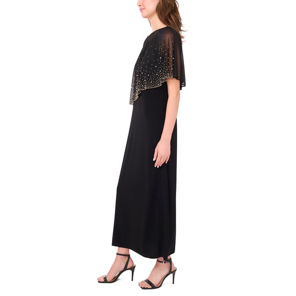 Womens MSK Faraj Cape Asymmetric Overlay Evening Gown