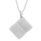 Mens Steeltime Lords Prayer Stainless Bible Pendant Necklace - image 1