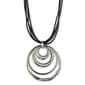 Anne Klein Silver-Tone Leather Pendant Necklace - image 1