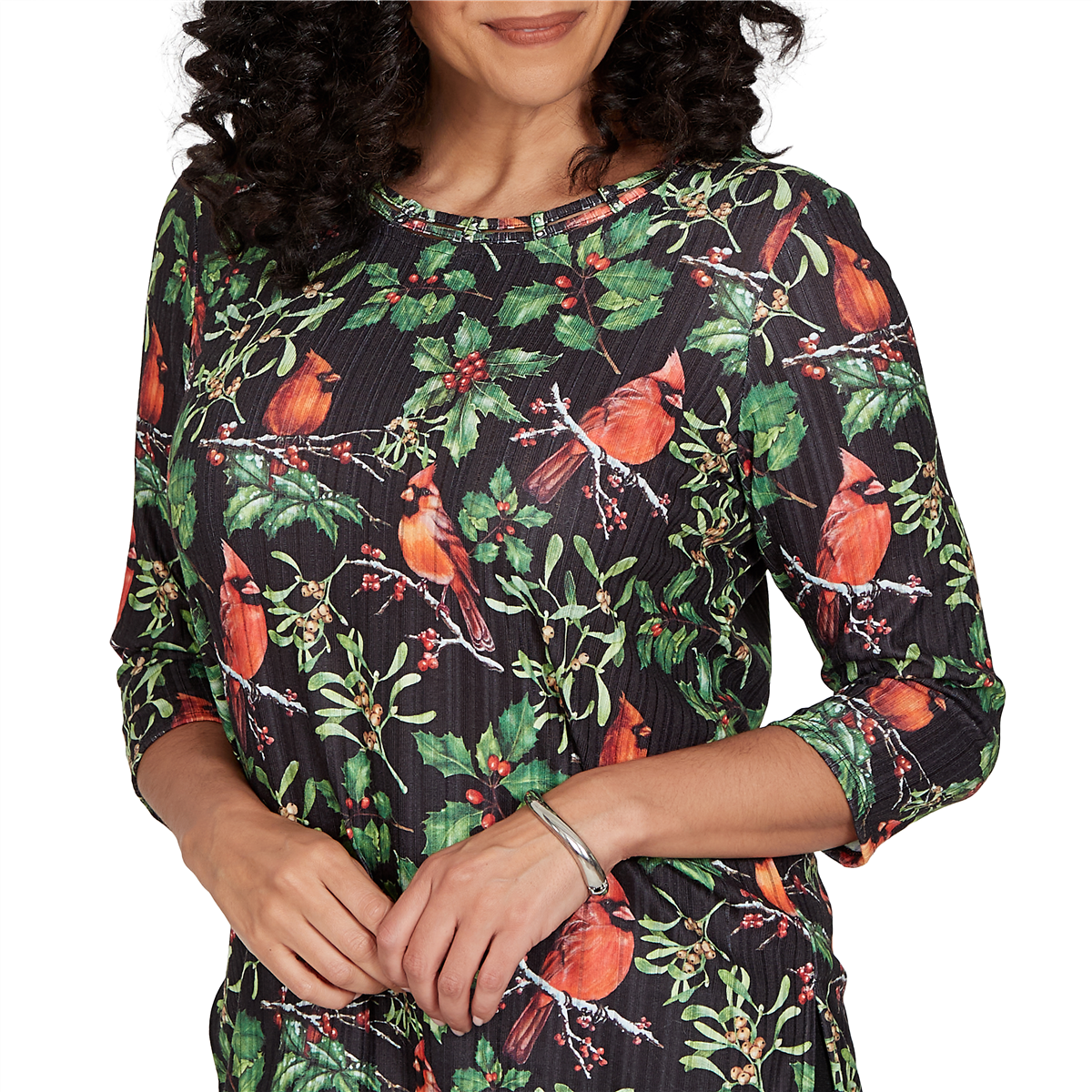 Petite Alfred Dunner Classics Cardinals On Branches Tee