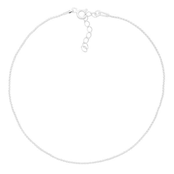 Marsala Sterling Silver Spiga Chain Anklet - image 