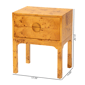 bali & pari Kayla Modern Real Burl Wood 2-Drawer Nightstand - image 10