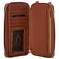 Womens Buxton Everywhere Signature Mocha Flower Crossbody Wallet - image 4