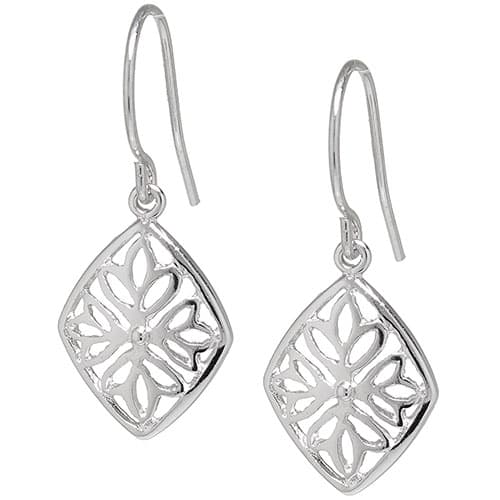 Marquise Filigree Sterling Silver Drop Earrings - image 
