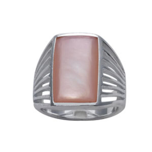 Marsala Fine Silver-Plated Pink Shell Ring - image 