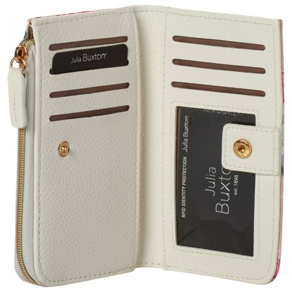 Womens Buxton L-Zip Snap Wallet
