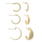 Freedom 3pr. Gold-Tone Trio Hoop Earrings - image 1