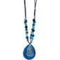 Ashley Cooper(tm) Rhodium Plated Blue Shell Filigree Pendant - image 1