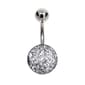 14-Gauge Surgical Steel Silver Glitter Belly Banana - image 1
