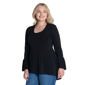 Plus Size 24/7 Comfort Apparel Long Bell Sleeve Hi Low Tunic Top - image 2