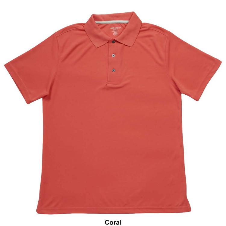 Mens Architect® Solid Mesh Stitch Short Sleeve Golf Polo
