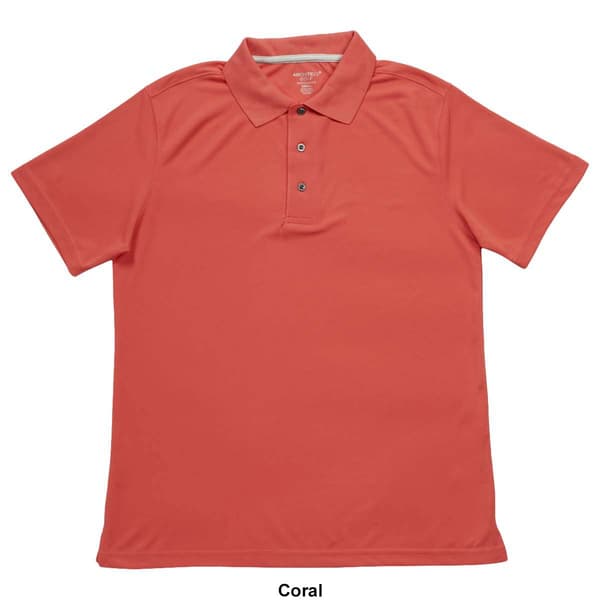 Mens Architect&#174; Solid Mesh Stitch Short Sleeve Golf Polo