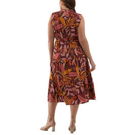 Plus Size ELLA Rafaella&#174; Plus Leaf Belted Sleeveless A-Line Dress