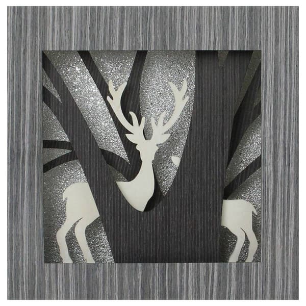 Northlight Woodland Deer Silhouette Box Christmas Decor