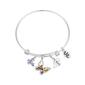 Shine Fine Silver Plated CZ Flowers Butterfly Kisses Bangle - image 2