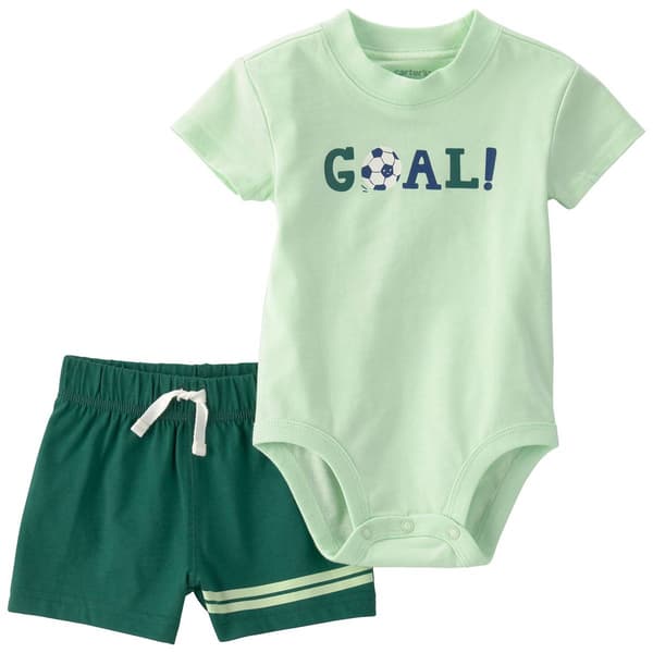 Baby Boy (3-24M) Carter''s Goal/Soccer Ss Bodysuit Short Set