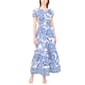 Womens Cece Short Sleeve Print Cotton Poplin Maxi Dress - image 1