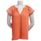Womens BB Dakota Short Flutter Sleeve Floral Embroidery Blouse - image 1