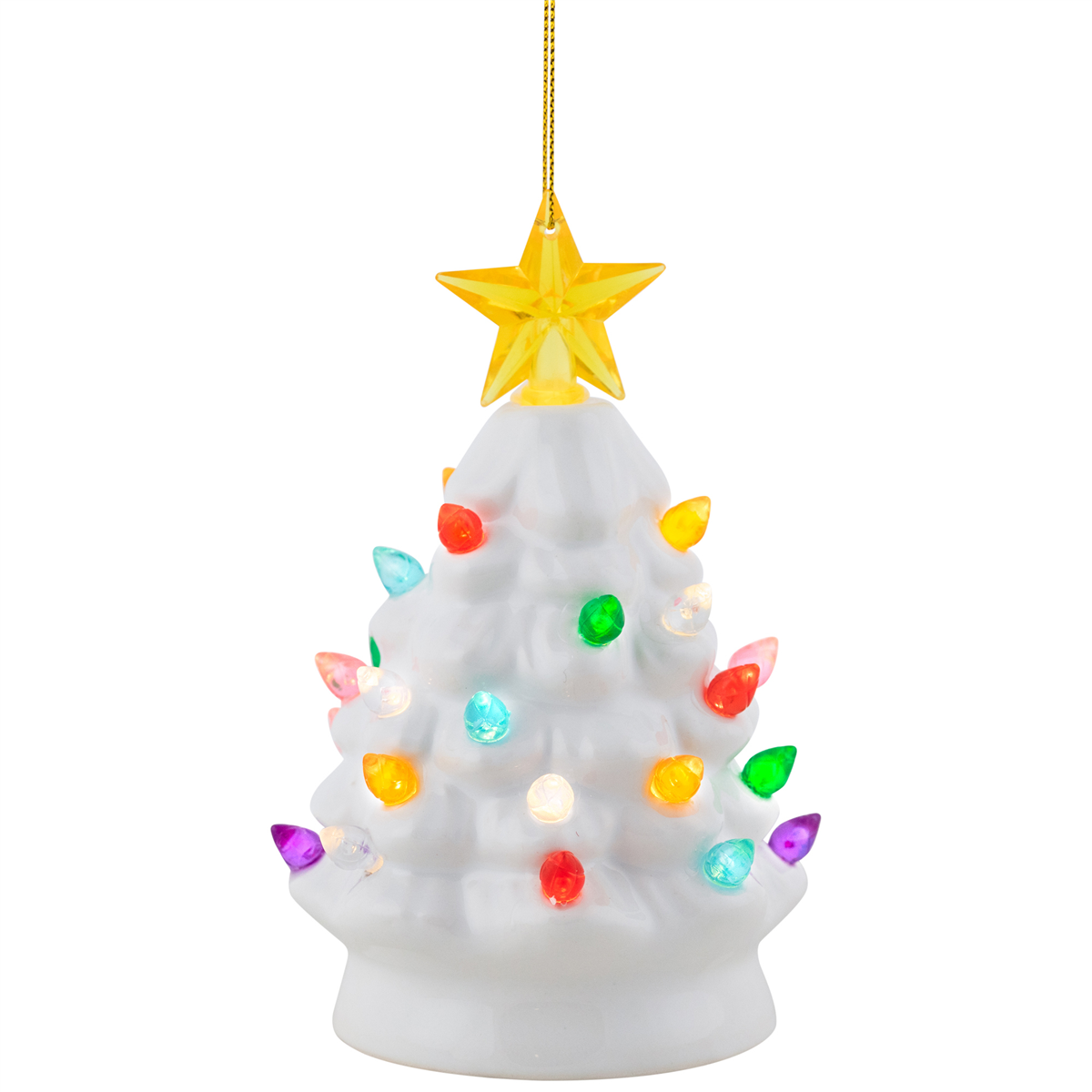 Northlight Mini LED Retro White Christmas Tree with Star Ornament