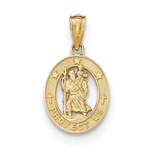 Gold Classics&#40;tm&#41; 14kt. Gold Polished St. Christopher Pendant - image 