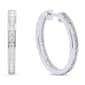 Nova Star® Sterling Silver 1ctw. Lab Grown Diamond Hoop Earrings - image 2