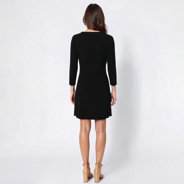 Womens MSK 3/4 Sleeve Solid ITY Hardware Neck Sheath Dress