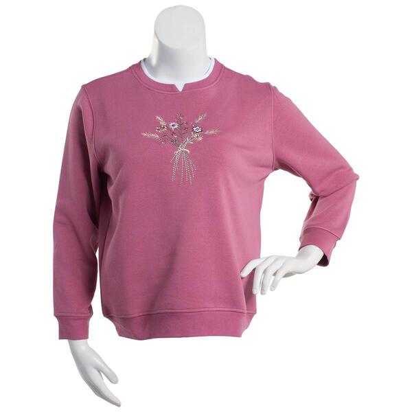 Plus Size Hasting &amp; Smith Embroidered Bouquet Pullover Sweater - image 