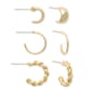 Freedom 3pr. Gold-Tone Trio Hoop Earrings - image 1