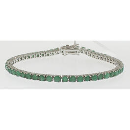 Gemstone Classics&#40;tm&#41; Sterling Silver Round Emerald Bracelet