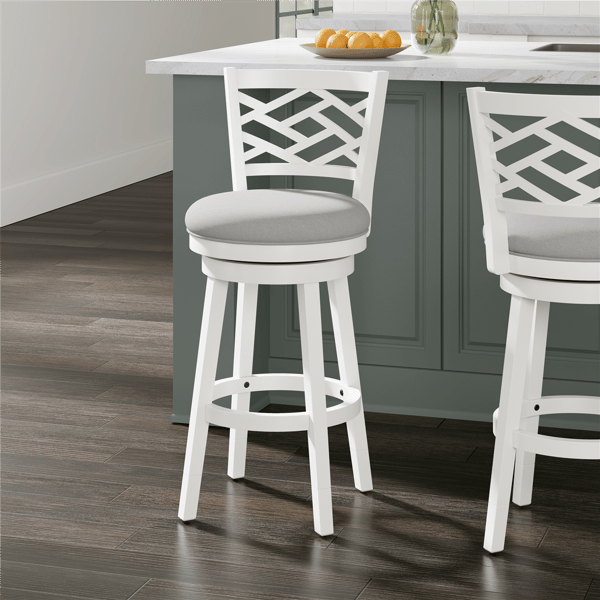 HH2 Home Riva Wood Adjustable Height Swivel Stool