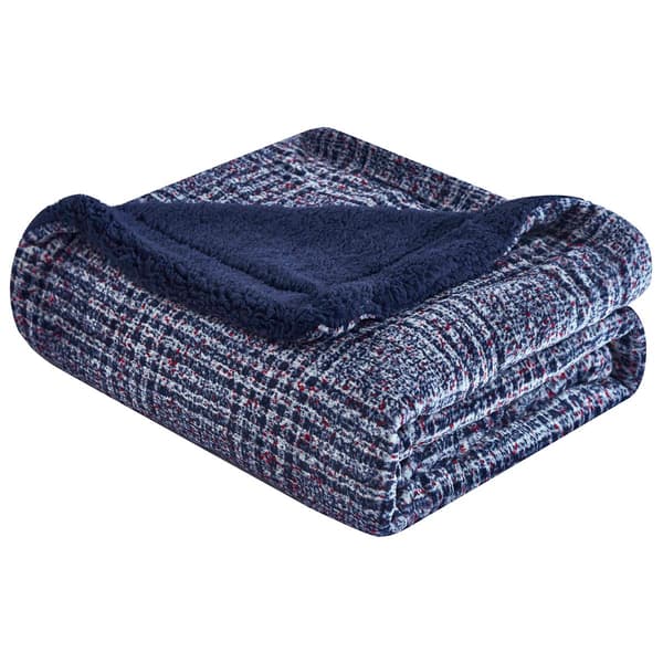 Mantolok Textured Velvet to Sherpa Throw