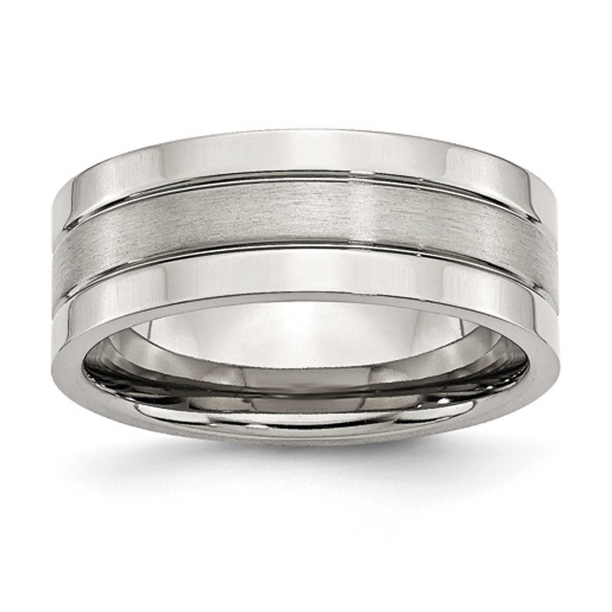 Mens Gentlemen’s Classics™ 8mm Steel Groove Pattern...