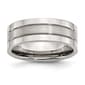 Mens Gentlemen's Classics&#40;tm&#41; 8mm Steel Groove Pattern Wedding Band - image 1
