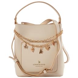 London Fog Lux Bucket Crossbody with Charms