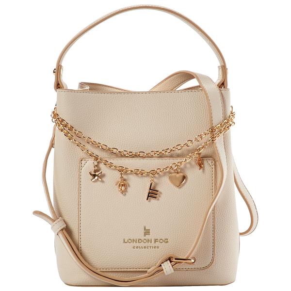 London Fog Lux Bucket Crossbody with Charms - image 