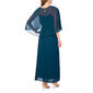 Womens MSK Pleated Evening Gown with Embellished Chiffon Overlay - image 2