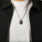 Mens Lynx Black Ion Plated Stainless Steel Lion Pendant Necklace - image 2