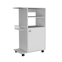 FM FURNITURE Columba White Kitchen Cart