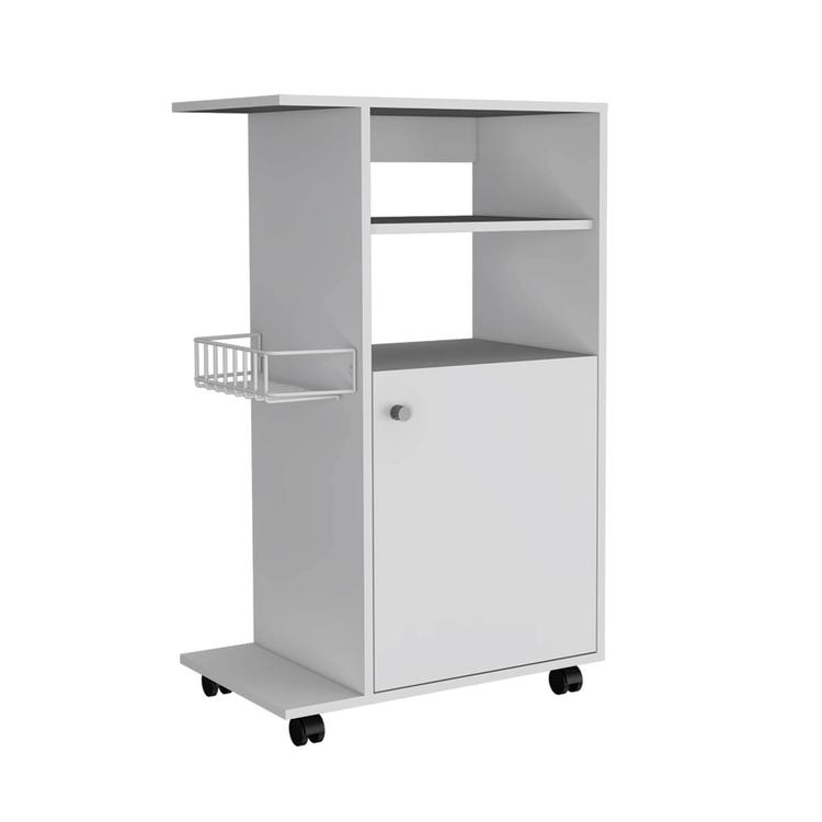 FM FURNITURE Columba White Kitchen Cart