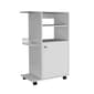 FM FURNITURE Columba White Kitchen Cart - image 1
