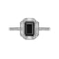 Gemminded Sterling Silver Baguette Onyx & White Sapphire Ring - image 4