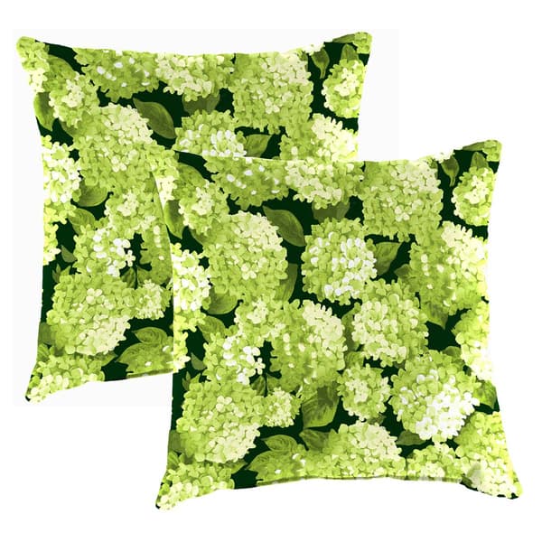 Jordan Manufacturing 2pk. Hydrangea Floral Outdoor Throw Pillows