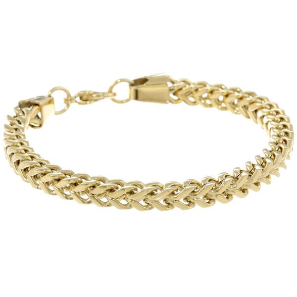 Mens Lynx Stainless Steel Foxtail Chain Bracelet - image 