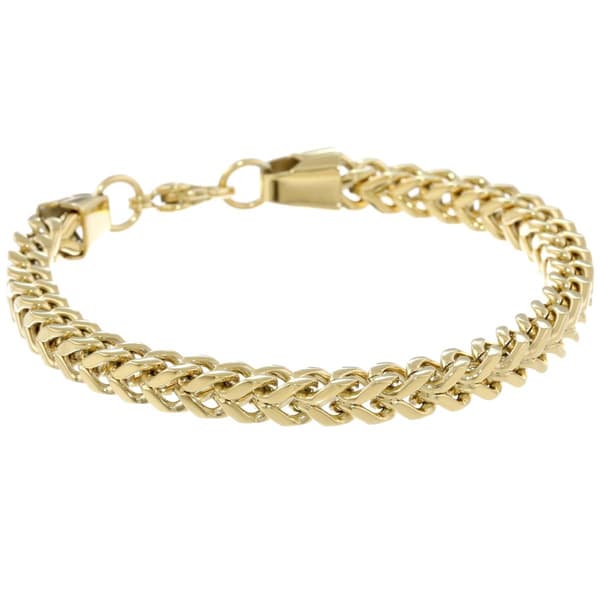 Mens Lynx Stainless Steel Foxtail Chain Bracelet