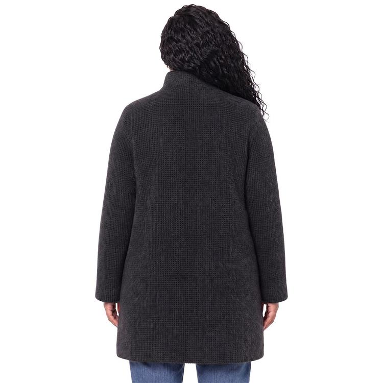 Womens Weatherproof® Charcoal Houndstooth Cozy Topper Coat