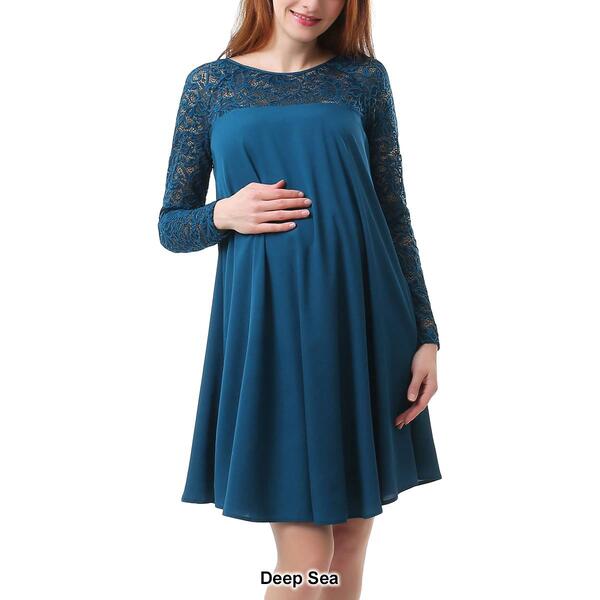Womens Glow &amp; Grow® Lace Belted Maternity Dress